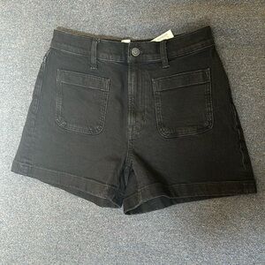 Madewell NWT Denim Emmett Short: Patch Pocket Edition - Black - Size 27